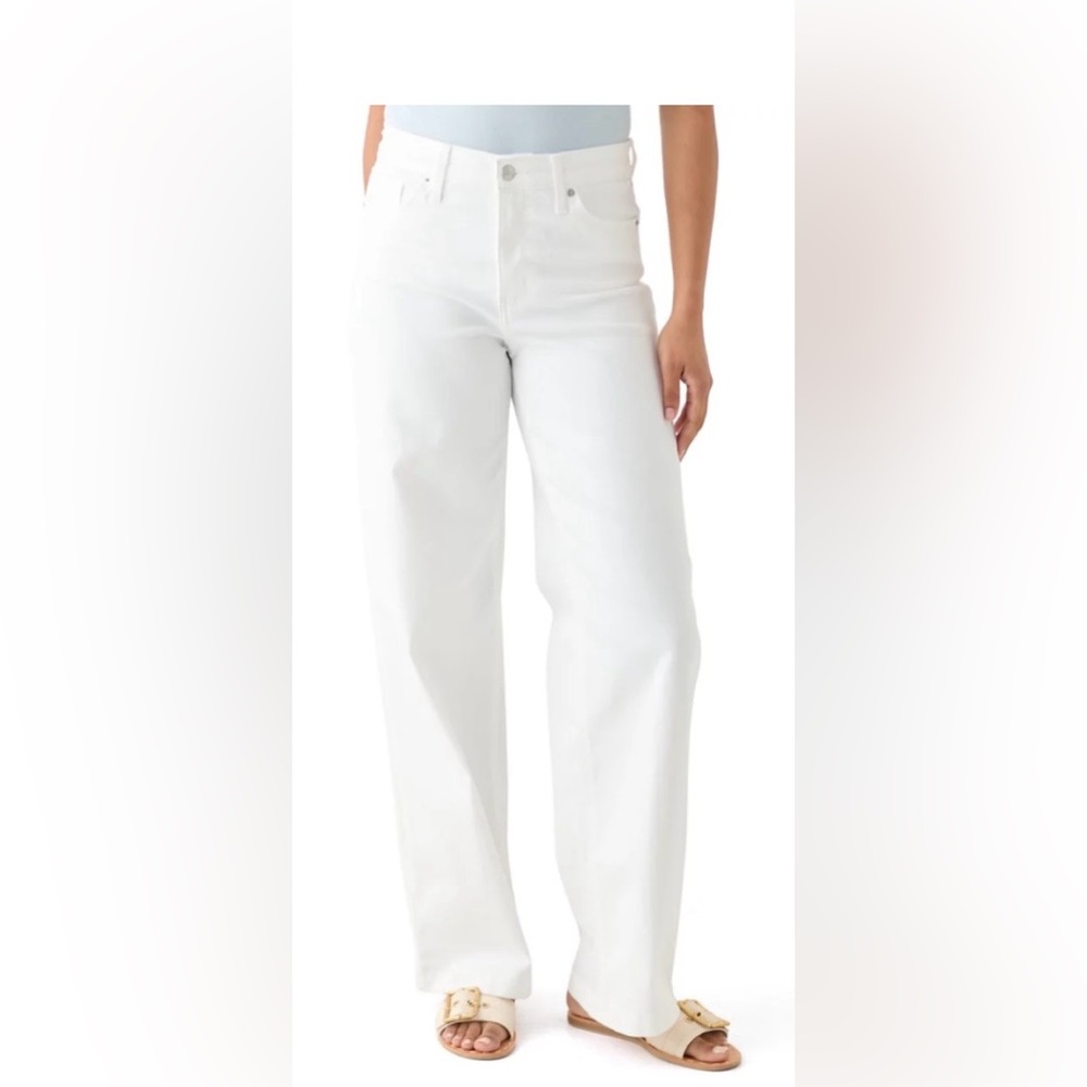 Crown & Ivy Women's Wide Leg White Jeans size 14 NWT